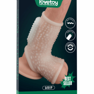 Censan Vibrating Drip Knights Ring with Scrotum Sleeve (Beyaz)